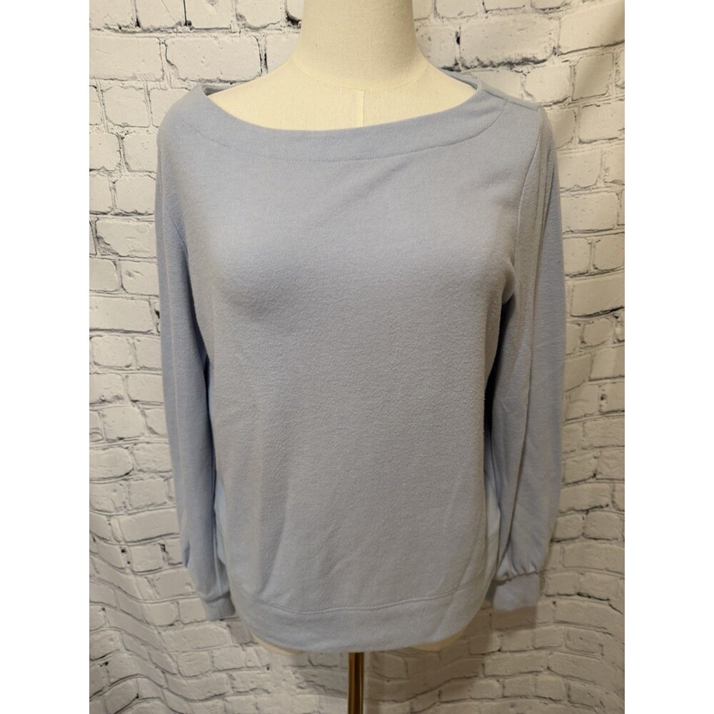 Banana Republic light blue lightweight boatneck sweater fleece sweatshirt Small